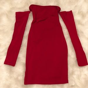 Red mini dress